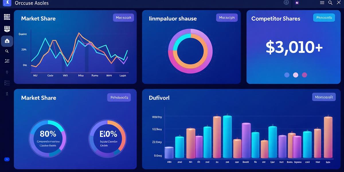 Competitive analysis dashboard showing competitor rankings and market share data